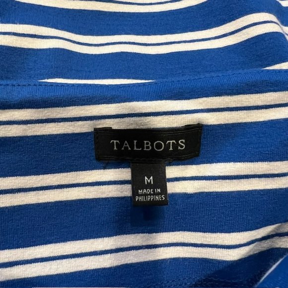 Talbots Blue & White Stripe Square Neck Blouse Size M - Picture 8 of 8